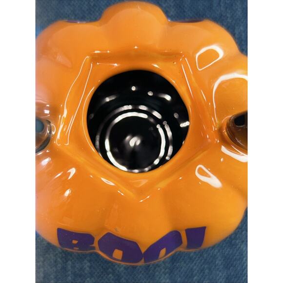 DISNEY Mickey Mouse Halloween Pumpkin Votive Candle Holder BOO MISSING TOP - Picture 7 of 10